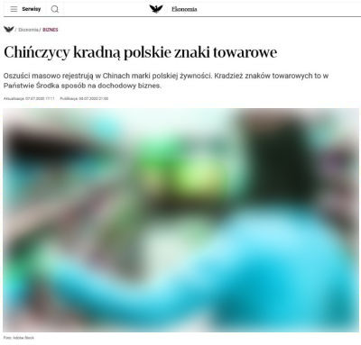 Kradzież nazwy firmy poprzez rejestrację w Urzędzie Patentowym znaku towarowego
